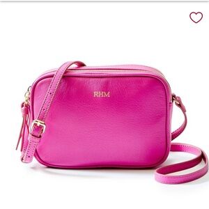 Orchid Pink Double Zip Crossbody Bag with Gold Hardware NWT